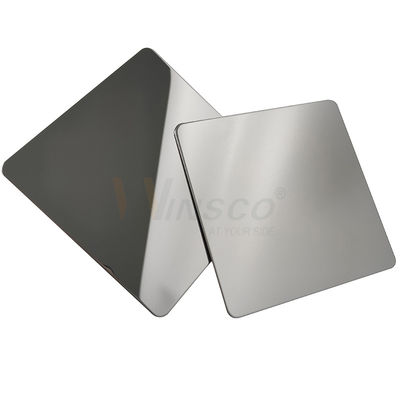 kwaliteit  Ornamental Super Mirror Stainless Steel Sheet 201 304 316 Grade With Silver PVD Color fabriek