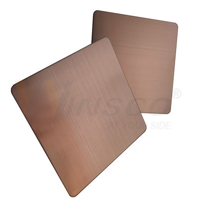 kwaliteit  GB 201 304 316 Hairline Stainless Steel Sheet Brown PVD Color Accept Customized fabriek