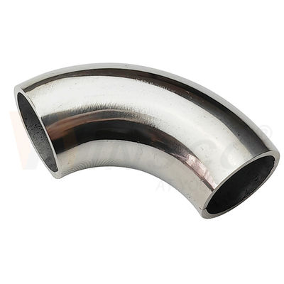 kwaliteit  1.2mm 1.5mm Thickness 201 304 316 Grade Mirror Satin Surface 15.9mm OD Stainless Steel Handrail Elbow 55mm Arc Length fabriek
