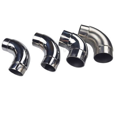 kwaliteit  Custom Surface Finish 201/304/316 Grade Stainless Steel Elbow Handrail Tube Connector in Metric and Inch Sizes fabriek