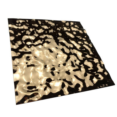 SS 201 304 316 Rose Gold Embossed Ripple Stainless Staalplaat