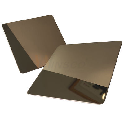 AISI 201 304 316 Champagne Gold Stainless Steel Sheet met Super Spiegel eindigt