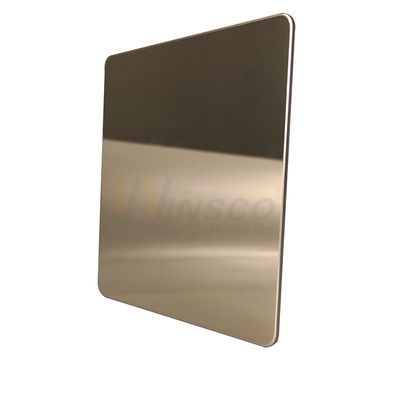 AISI 201 304 316 Champagne Gold Stainless Steel Sheet met Super Spiegel eindigt