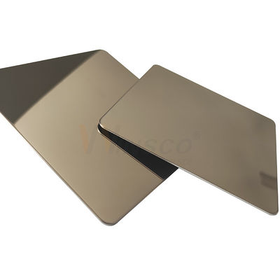 AISI 201 304 316 Champagne Gold Stainless Steel Sheet met Super Spiegel eindigt