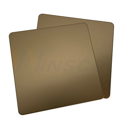 Het zand vernietigde Decoratief Roestvrij staalblad 0.33mm Gouden Spiegelss Blad Champagne Gold Coating