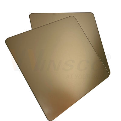 Het zand vernietigde Decoratief Roestvrij staalblad 0.33mm Gouden Spiegelss Blad Champagne Gold Coating