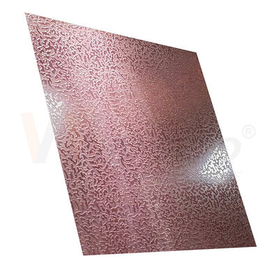 1500mmx300mm Decoratief Roestvrij staalblad Gebeëindigde Rose Red Stone Pattern Etched