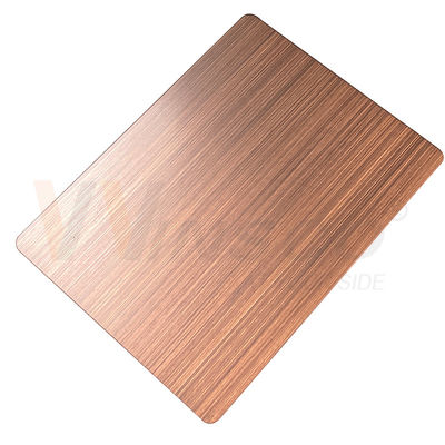 1500mmx3000mm borstelde de Decoratieve Zwart gemaakte Hand van het Roestvrij staalblad Rood Brons