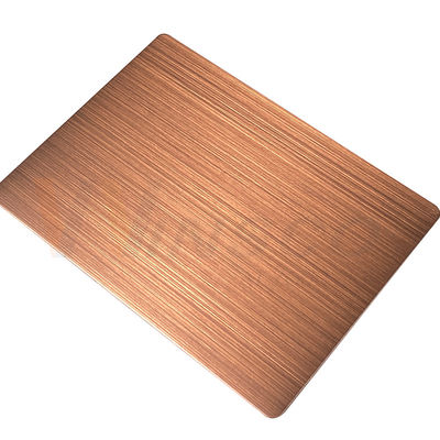 1500mmx3000mm borstelde de Decoratieve Zwart gemaakte Hand van het Roestvrij staalblad Rood Brons