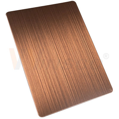 1500mmx3000mm borstelde de Decoratieve Zwart gemaakte Hand van het Roestvrij staalblad Rood Brons