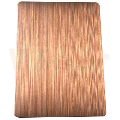 1500mmx3000mm borstelde de Decoratieve Zwart gemaakte Hand van het Roestvrij staalblad Rood Brons