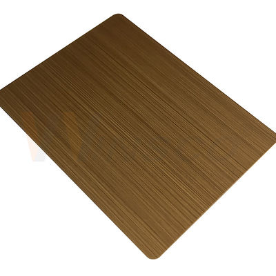 0.33mm borstelde de Decoratieve Zwart gemaakte Hand van het Roestvrij staalblad Geel Brons Matt Cold Rolled