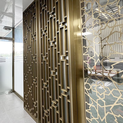 Decoratieve Gouden de Zaal van het Deklaagroestvrije staal Verdeling voor Woonkamer