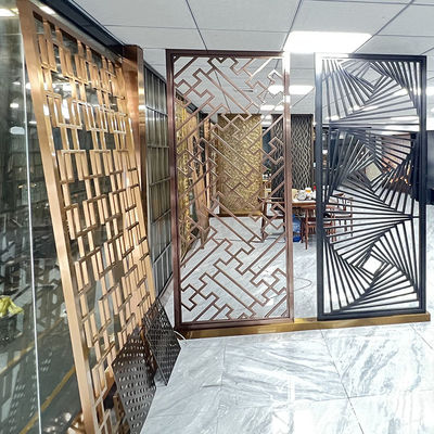 Van de het Schermmuur van de titanium het Golde Geborstelde Eetkamer Roestvrije staal Art Panels 1250mm