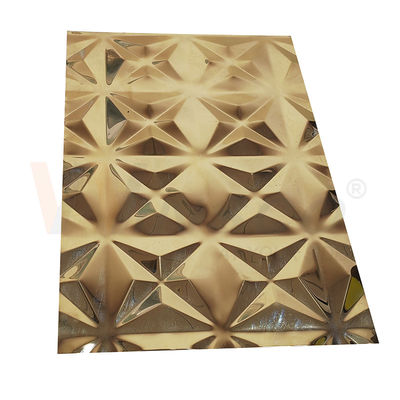 Het sier5x10-Blad van het Titanium Gouden Spiegel In reliëf gemaakte Gebeëindigde Roestvrije staal