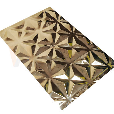 Het sier5x10-Blad van het Titanium Gouden Spiegel In reliëf gemaakte Gebeëindigde Roestvrije staal