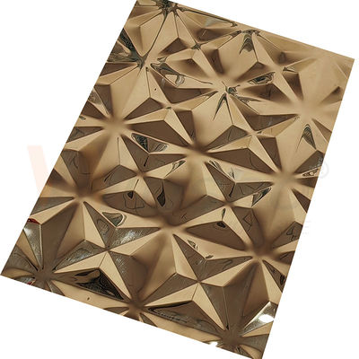 Het sier5x10-Blad van het Titanium Gouden Spiegel In reliëf gemaakte Gebeëindigde Roestvrije staal