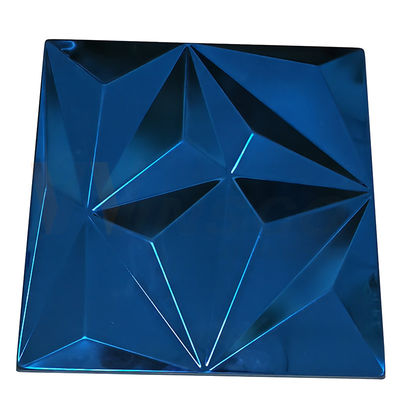 Groot Ruit In reliëf gemaakt Roestvrij staalblad Sapphire Blue Color Grade 201 304 316