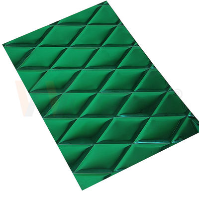 1mm In reliëf gemaakt Roestvrij staalblad Jade Green die PVD Kleine Ruitvorm met een laag bedekken