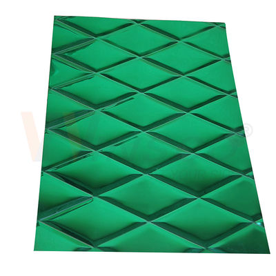 1mm In reliëf gemaakt Roestvrij staalblad Jade Green die PVD Kleine Ruitvorm met een laag bedekken