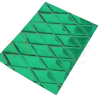 1mm In reliëf gemaakt Roestvrij staalblad Jade Green die PVD Kleine Ruitvorm met een laag bedekken