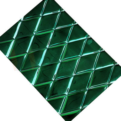 1mm In reliëf gemaakt Roestvrij staalblad Jade Green die PVD Kleine Ruitvorm met een laag bedekken