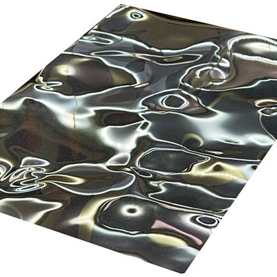 De zwarte Titanium In reliëf gemaakte van de de Kleurenspiegel van het Roestvrij staalblad Rimpeling van het de Groottewater Grote