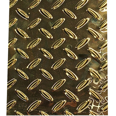 Anti de Steunbalkplaat van Diamond Embossed Stainless Steel Sheet van de rijstkorrel met Titanium Gouden Kleur