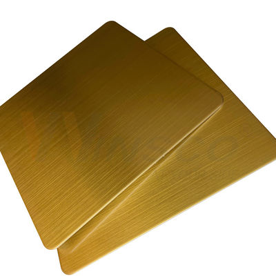 1219mmx2438mm JIS 201 304 Hairline Blad van het 316 Titanium het Gouden Roestvrije staal