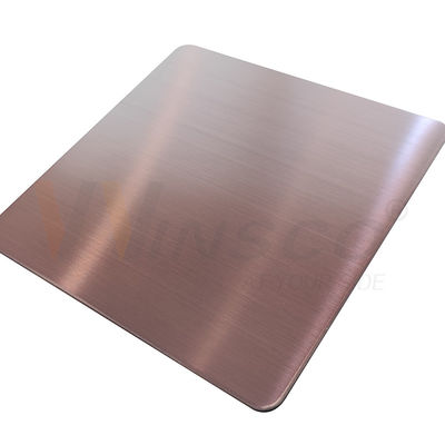 1000x2000mm Hairline Roestvrij staalblad Rose Gold DIN 201 304 316