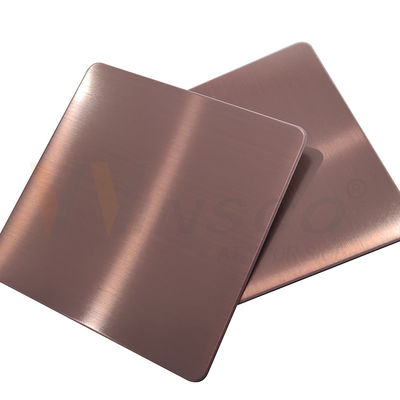 1000x2000mm Hairline Roestvrij staalblad Rose Gold DIN 201 304 316