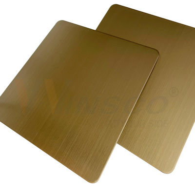 Geborsteld Hairline Roestvrij staalblad 5x10ft AISI 201 304 316 Champagne Gold
