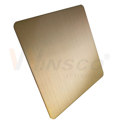 Geborsteld Hairline Roestvrij staalblad 5x10ft AISI 201 304 316 Champagne Gold