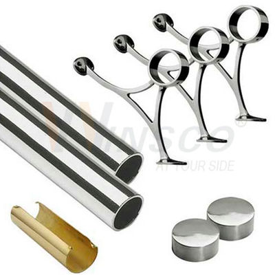 42.4mm 48.3mm 63.5mm Roestvrij staal Inox om Pijp Opgepoetste Matt Colored Surface Foot Rail-Buis 201 304 316