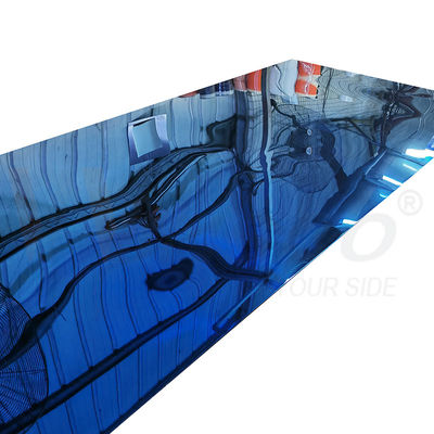 1000mmx2000mm AISI 201 Saffierblauw PVD Gecoat Roestvrij Staalplaat, 8K Spiegel Inox Metalen Plaat