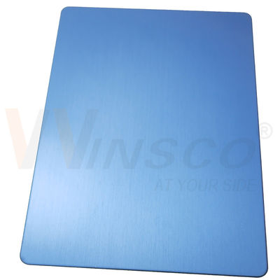 304 304L Grade Hairline roestvrij staal plaat Blauw PVD bedekt Satin No.4 Inox-metaalplaat