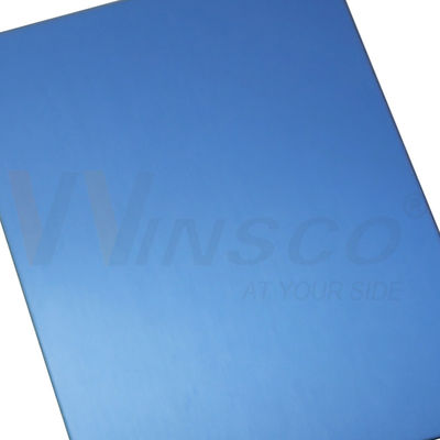 AISI 201 Haarlijn Roestvrij staal Plaat Blauw PVD Kleur Decoratief Inox nr.4 Gepoetste plaat