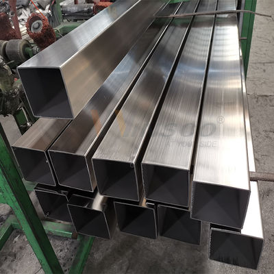 SUS 201 304 316 Spiegelsatine Afgewerkte roestvrij gesoldeerde buis 0,7 mm-3,5 mm Dikte Ruimtebuis van roestvrij staal 40 mmx40 mm