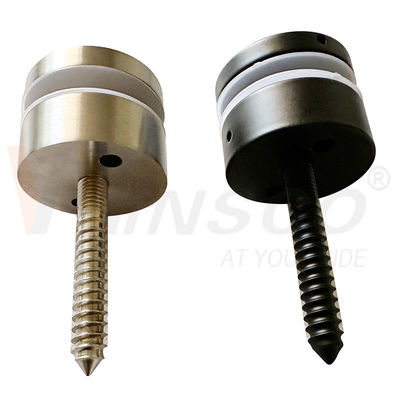 Haarlijn Zwart Satin M10 Reclame schroef AISI 304 316 Roestvrij staal Standoff Pin Glas Adapter Geschikt voor 8mm-12mm 24mm
