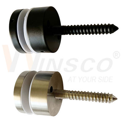 Haarlijn Zwart Satin M10 Reclame schroef AISI 304 316 Roestvrij staal Standoff Pin Glas Adapter Geschikt voor 8mm-12mm 24mm