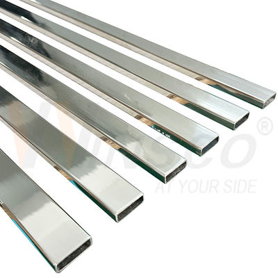 SUS 304 8K Spiegeloppervlak PVD Kleur Inox rechthoekige buis 30mmx10mm Grootte 1,2mm 1,5mm Dikke roestvrijstalen badkamerpijp