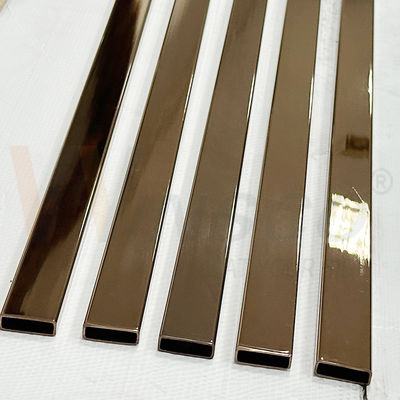 SUS 304 8K Spiegeloppervlak PVD Kleur Inox rechthoekige buis 30mmx10mm Grootte 1,2mm 1,5mm Dikke roestvrijstalen badkamerpijp