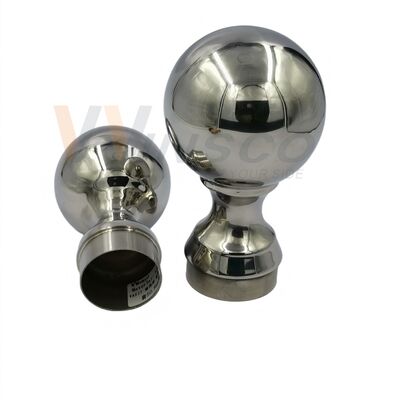Graad 304 316 Vlekvrye trappenbevestigingen 80 mm Dia roestvrij staal decoratieve leuning bal voor 50,8 mm 2 inch ronde buis