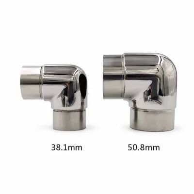 SS201, SS304 en SS316 roestvrij staal 90° korte handrail elleboog voor 25,4 ∼ 50,8 mm ronde buizen