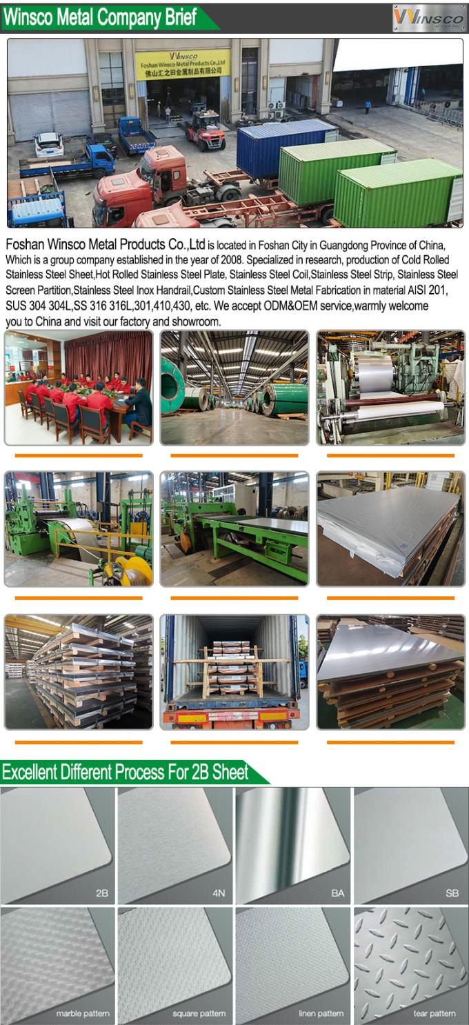 0.6mm AISI 201 Cold Rolled Stainless Steel Mill Finish Sheet 1000×2000mm WinscoMetal