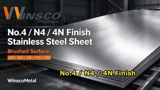 Winsco metalen roestvrijstalen platen nr. 4 afwerking | N4 4N Geborstelde plaat 201 304 316 410 430