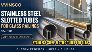 304 316 roestvrijstalen gleufbuizen voor glazen balustrades | Aangepaste profielen | VVINSCO