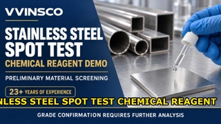 Chemische vlektest van roestvrij staal | Demo materiaalscreening | VVINSCO